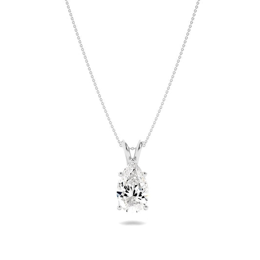 1CTW Pear Lab-Grown Diamond Prong Split Bale Solitaire Pendant 1 Stone