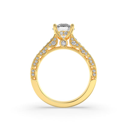 2CTW Round Lab-Grown Diamond Prong Accented Engagement Ring 69 Stones