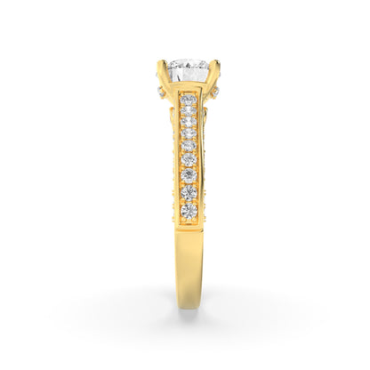 2CTW Round Lab-Grown Diamond Prong Accented Engagement Ring 69 Stones