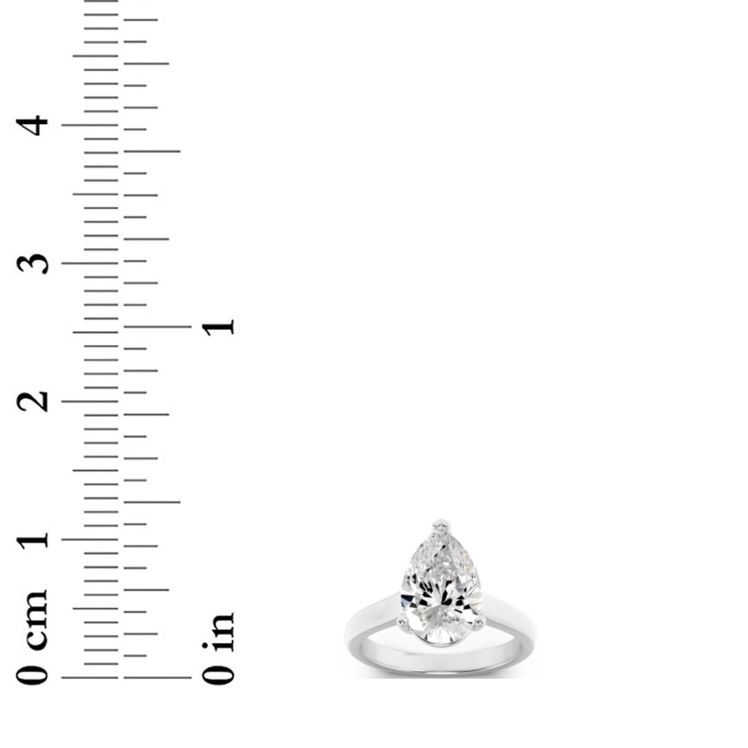 2CTW Pear Lab-Grown Diamond Prong Plain Cathedral Trellis Shank Solitaire Engagement Ring 1 Stone