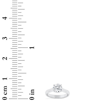 1.5CTW Round Lab-Grown Diamond Prong Plain Cathedral Trellis Shank Solitaire Engagement Ring 1 Stone