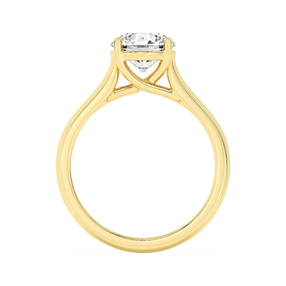 2CTW Round Lab-Grown Diamond Prong Plain Cathedral Trellis Shank Solitaire Engagement Ring 1 Stone