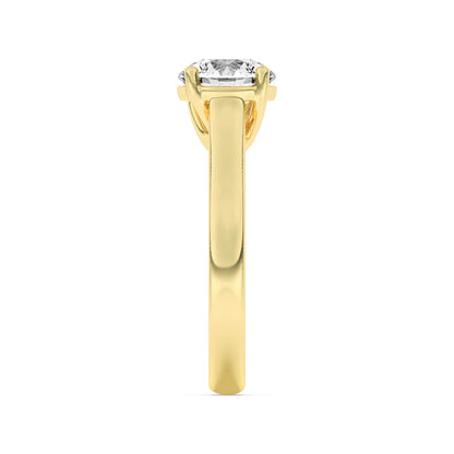 2CTW Round Lab-Grown Diamond Prong Plain Cathedral Trellis Shank Solitaire Engagement Ring 1 Stone