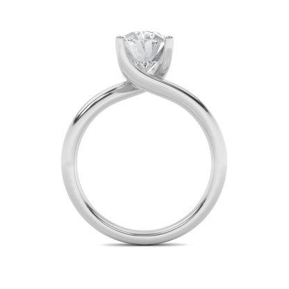 2CTW Oval Lab-Grown Diamond Prong Bypass Shank Engagement Ring 1 Stone