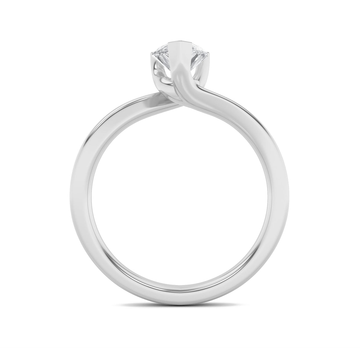 1CTW Pear Lab-Grown Diamond Prong Bypass Shank Engagement Ring 1 Stone