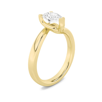 1CTW Pear Lab-Grown Diamond Prong Bypass Shank Engagement Ring 1 Stone