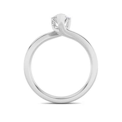 2CTW Pear Lab-Grown Diamond Prong Bypass Shank Engagement Ring 1 Stone