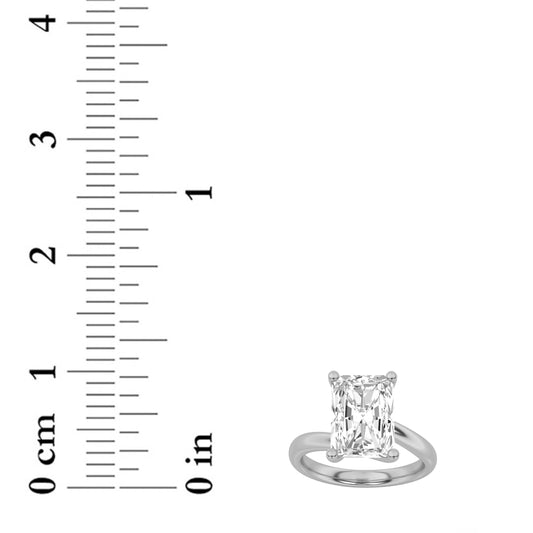 1CTW Radiant Lab-Grown Diamond Prong Bypass Shank Engagement Ring 1 Stone