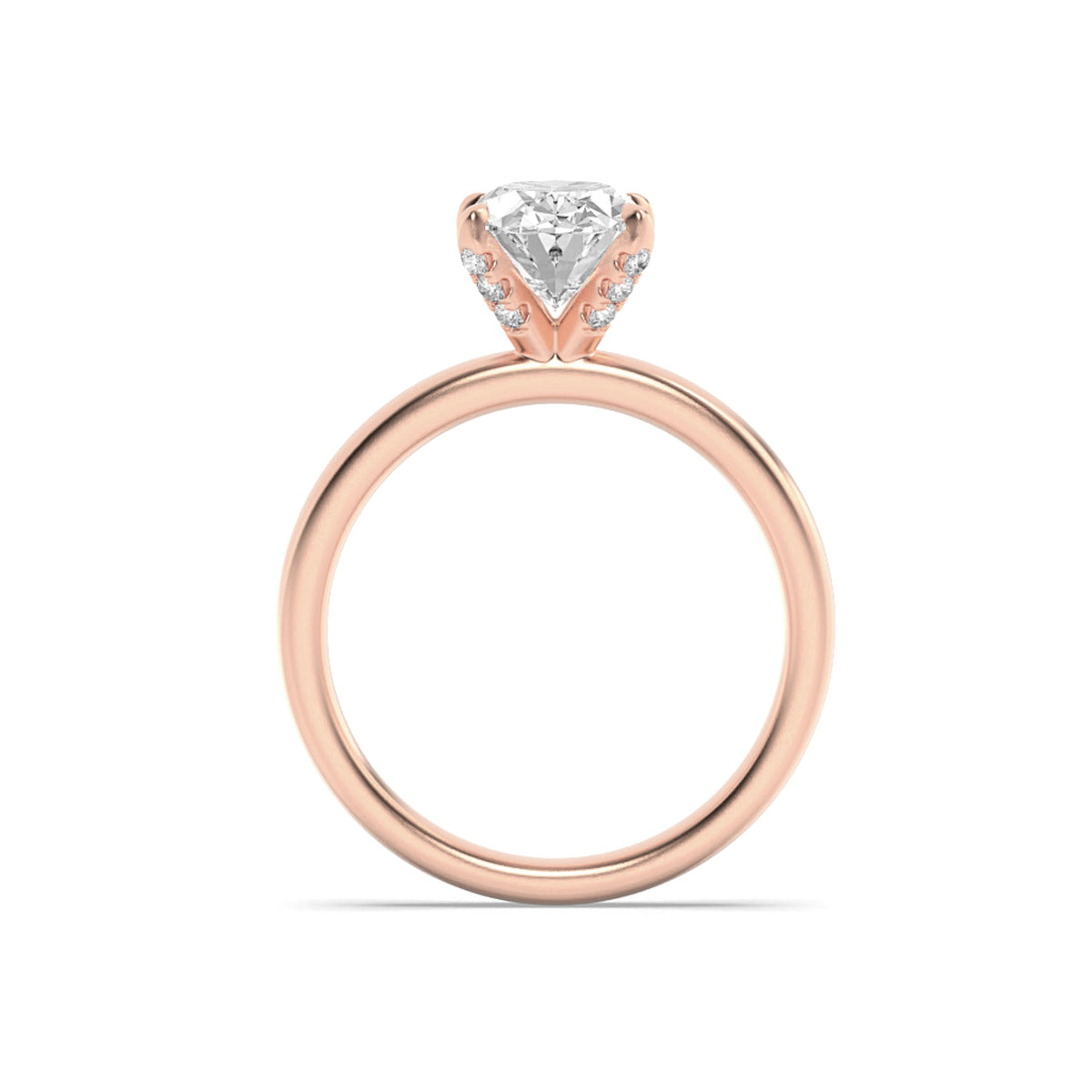 2CTW Oval Lab-Grown Diamond Prong Hidden Halo Petite Shank Ring 13 Stones 1.91ct Center