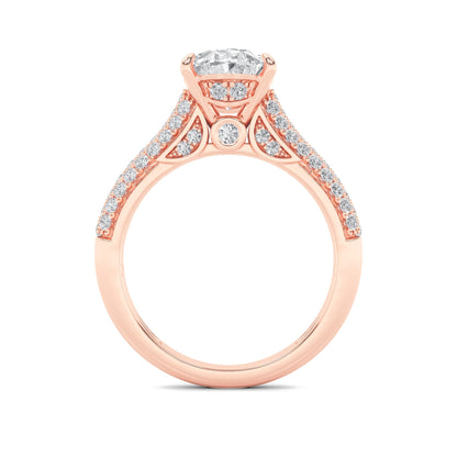 2.5CTW Oval Lab-Grown Diamond Prong Hidden Halo Accented Engagement Ring 71 Stones