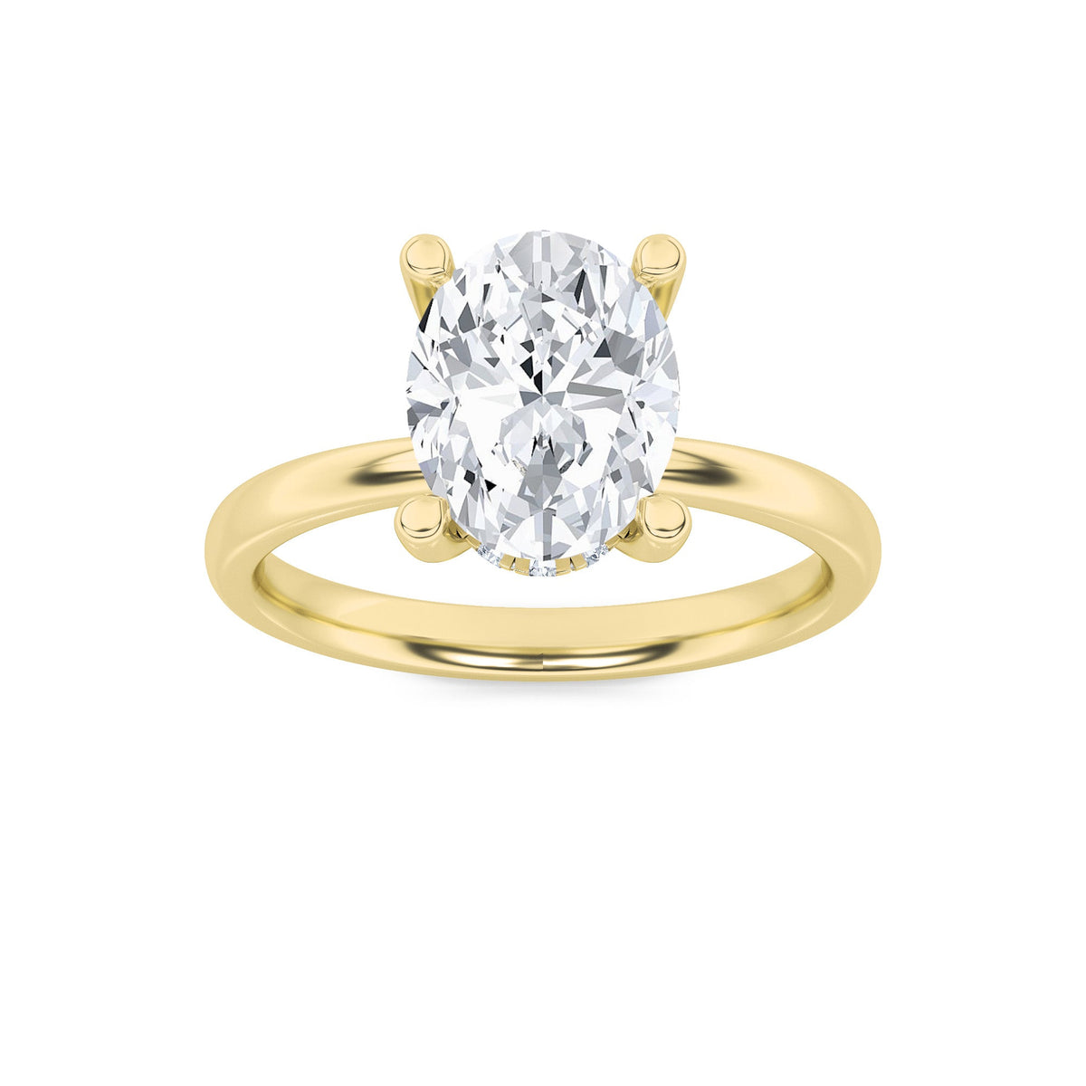 2CTW Oval Lab-Grown Diamond Prong Hidden Halo Petite Shank Ring 13 Stones 1.93ct Center