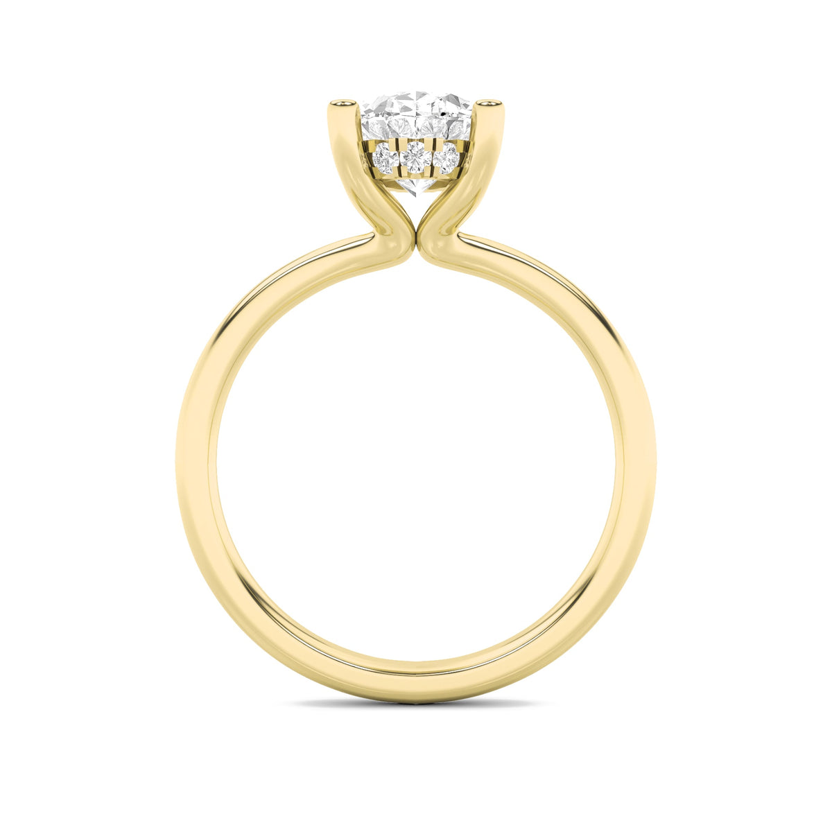 2CTW Oval Lab-Grown Diamond Prong Hidden Halo Petite Shank Ring 13 Stones 1.93ct Center