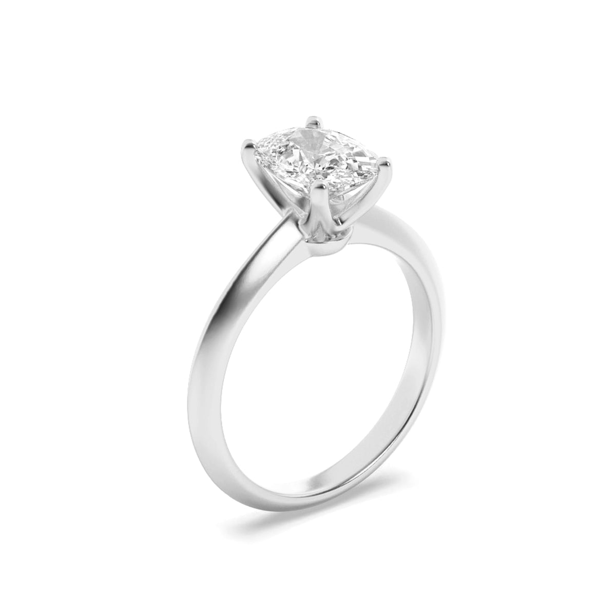 1.5CTW Elongated Cushion Lab-Grown Diamond Prong Knife Edge Shank Solitaire Engagement Ring 1 Stone