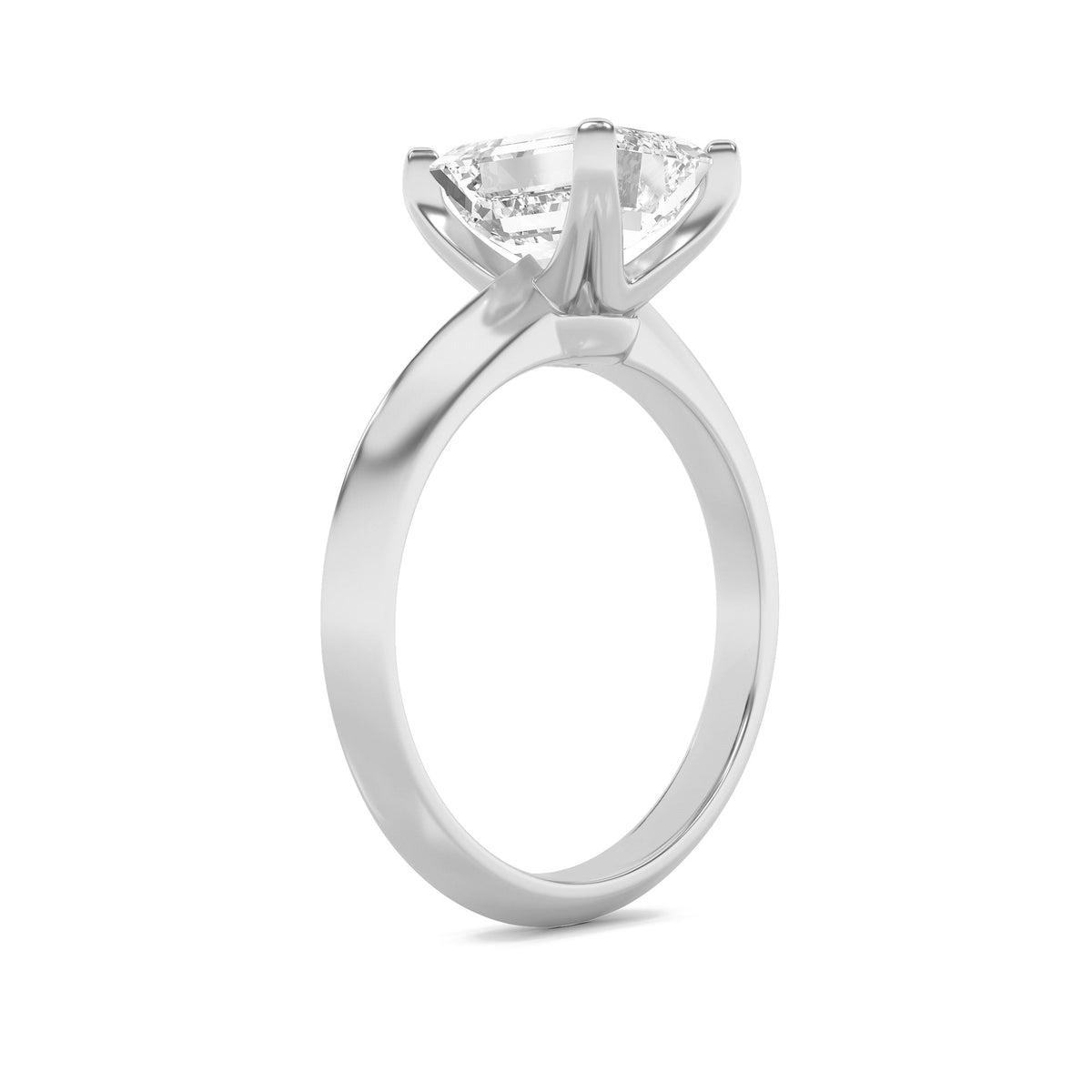 1CTW Emerald Lab-Grown Diamond Prong Knife Edge Shank Solitaire Engagement Ring 1 Stone