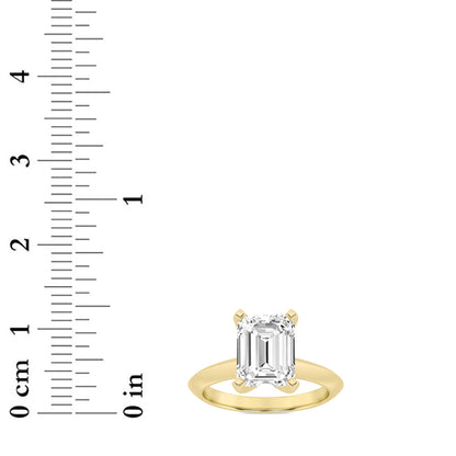 2.5CTW Emerald Lab-Grown Diamond Prong Knife Edge Shank Solitaire Engagement Ring 1 Stone
