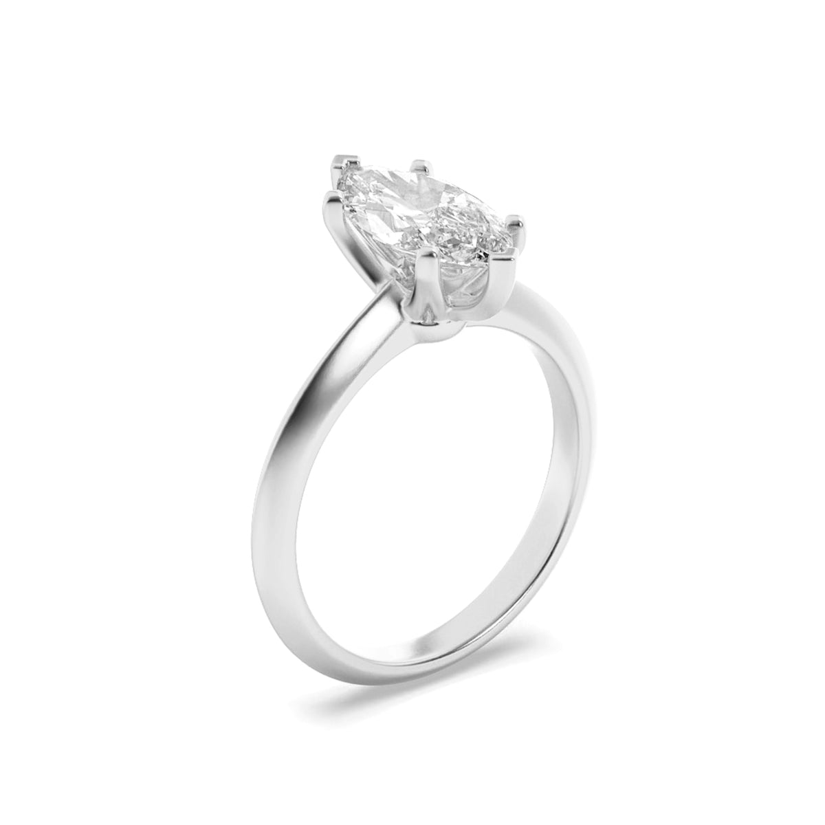 1CTW Marquise Lab-Grown Diamond Prong Knife Edge Shank Solitaire Engagement Ring 1 Stone