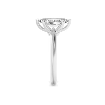 1CTW Marquise Lab-Grown Diamond Prong Knife Edge Shank Solitaire Engagement Ring 1 Stone