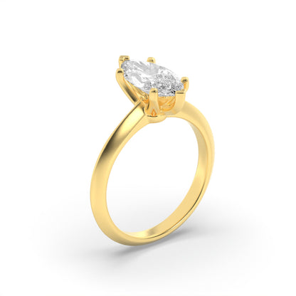 1.5CTW Marquise Lab-Grown Diamond Prong Knife Edge Shank Solitaire Engagement Ring 1 Stone