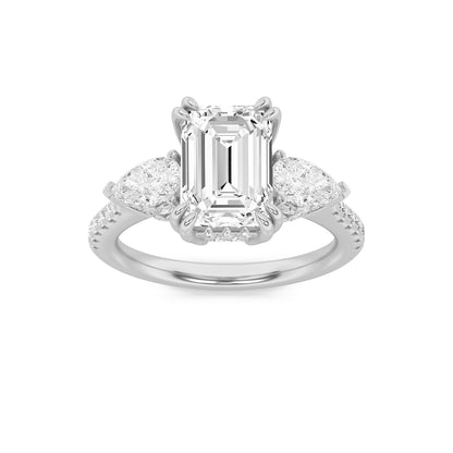 3CTW Emerald Lab-Grown Diamond Prong Ring