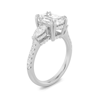 3CTW Emerald Lab-Grown Diamond Prong Ring