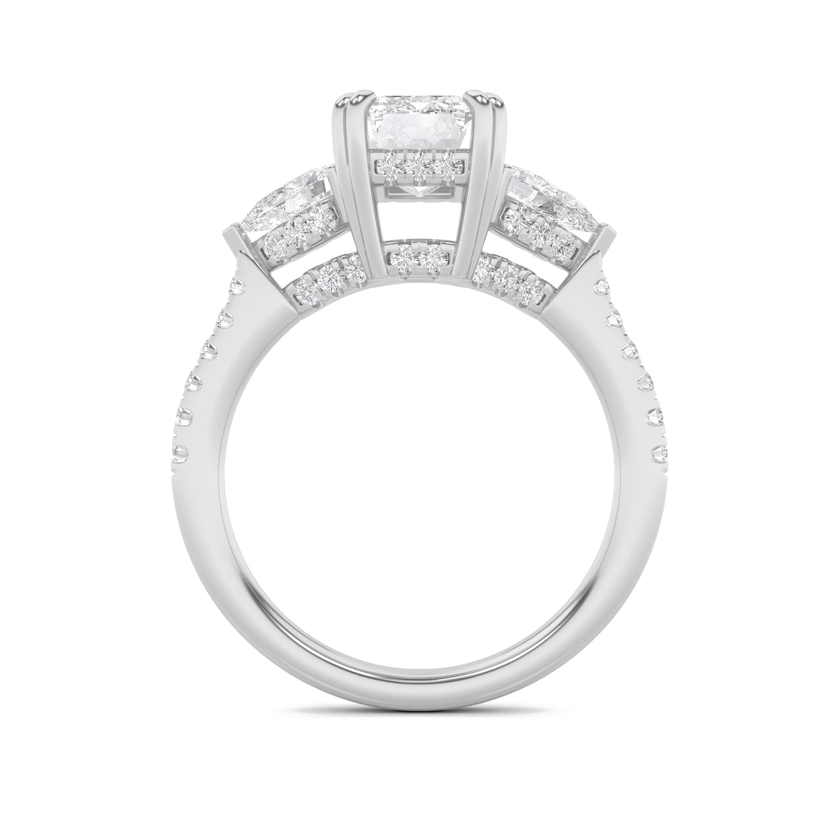 3CTW Emerald Lab-Grown Diamond Prong Ring