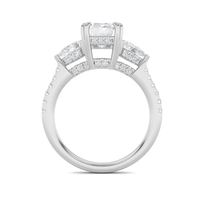 3CTW Emerald Lab-Grown Diamond Prong Ring