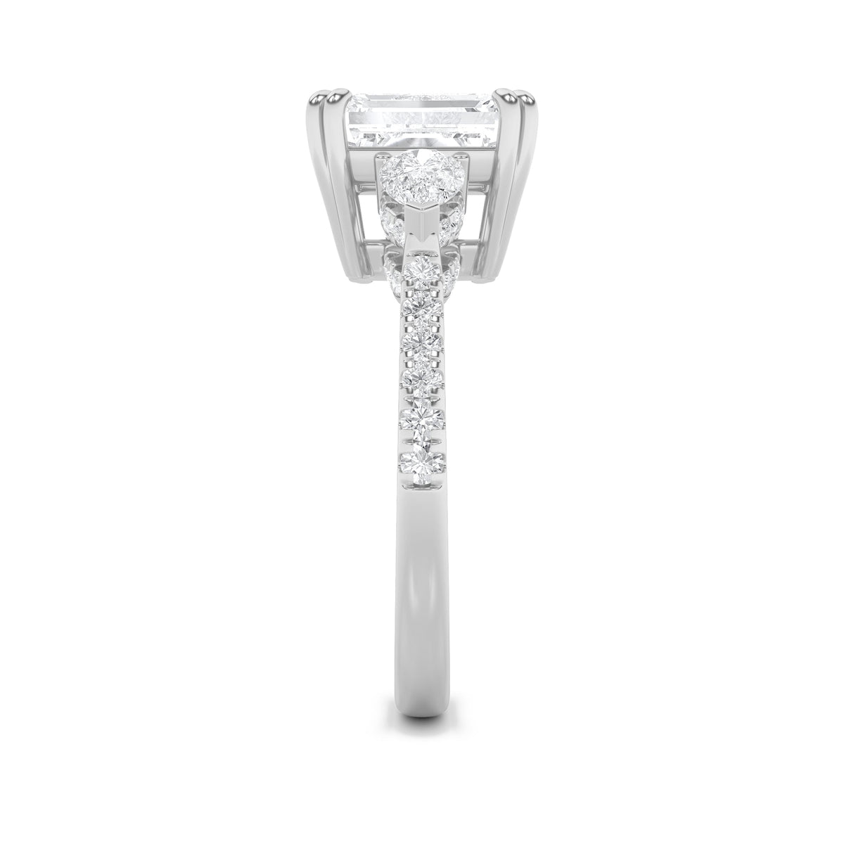3CTW Emerald Lab-Grown Diamond Prong Ring