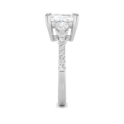 3CTW Emerald Lab-Grown Diamond Prong Ring