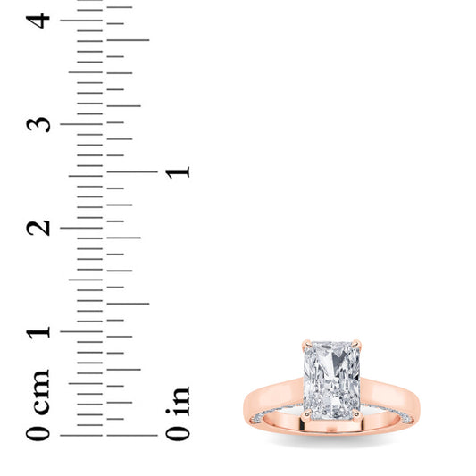 1.25CTW Radiant Lab-Grown Diamond Prong Accented Bridge Shank Engagement Ring 43 Stones