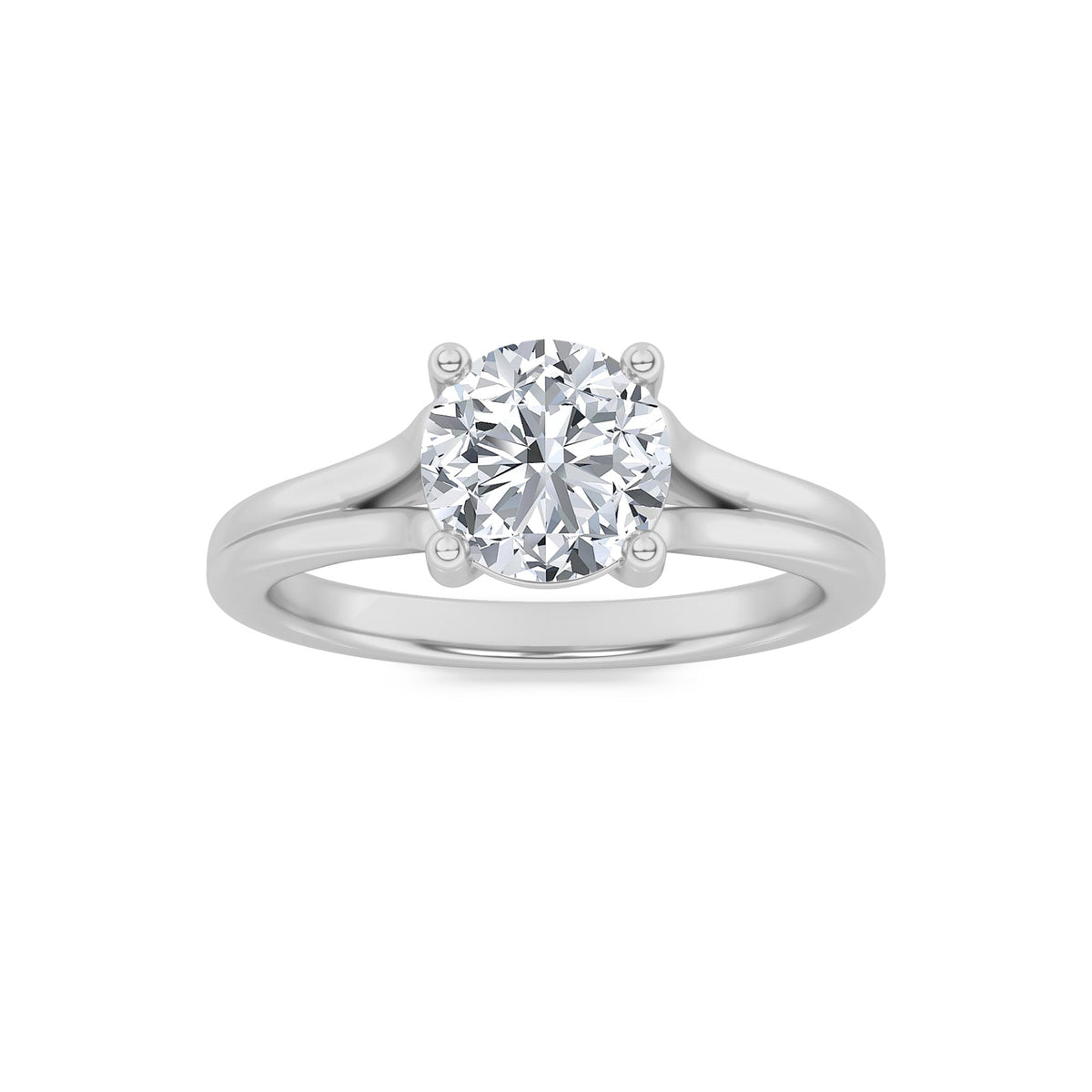2CTW Round Lab-Grown Diamond Prong Split Shank Solitaire Engagement Ring 1 Stone