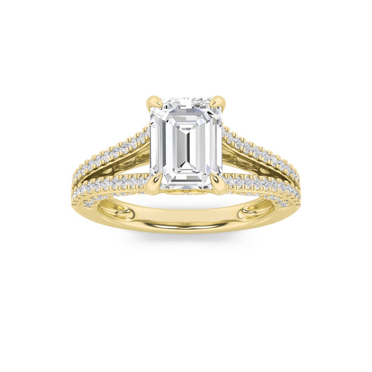 2CTW Radiant Lab-Grown Diamond Prong Split Shank Accented Engagement Ring 83 Stones