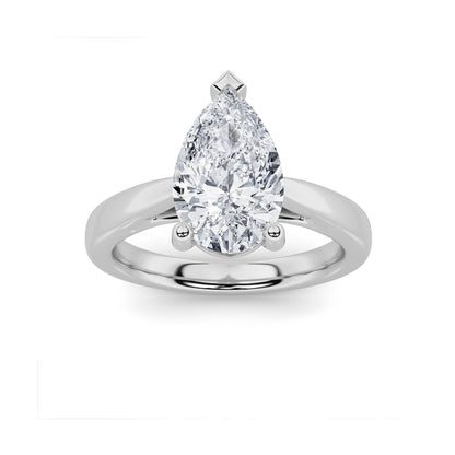 2CTW Pear Lab-Grown Diamond Prong Classic Shank Solitaire Engagement Ring 1 Stone