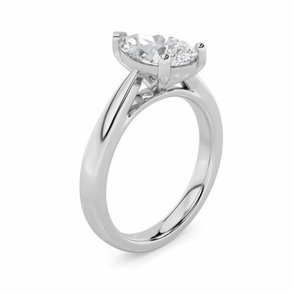 2CTW Pear Lab-Grown Diamond Prong Classic Shank Solitaire Engagement Ring 1 Stone
