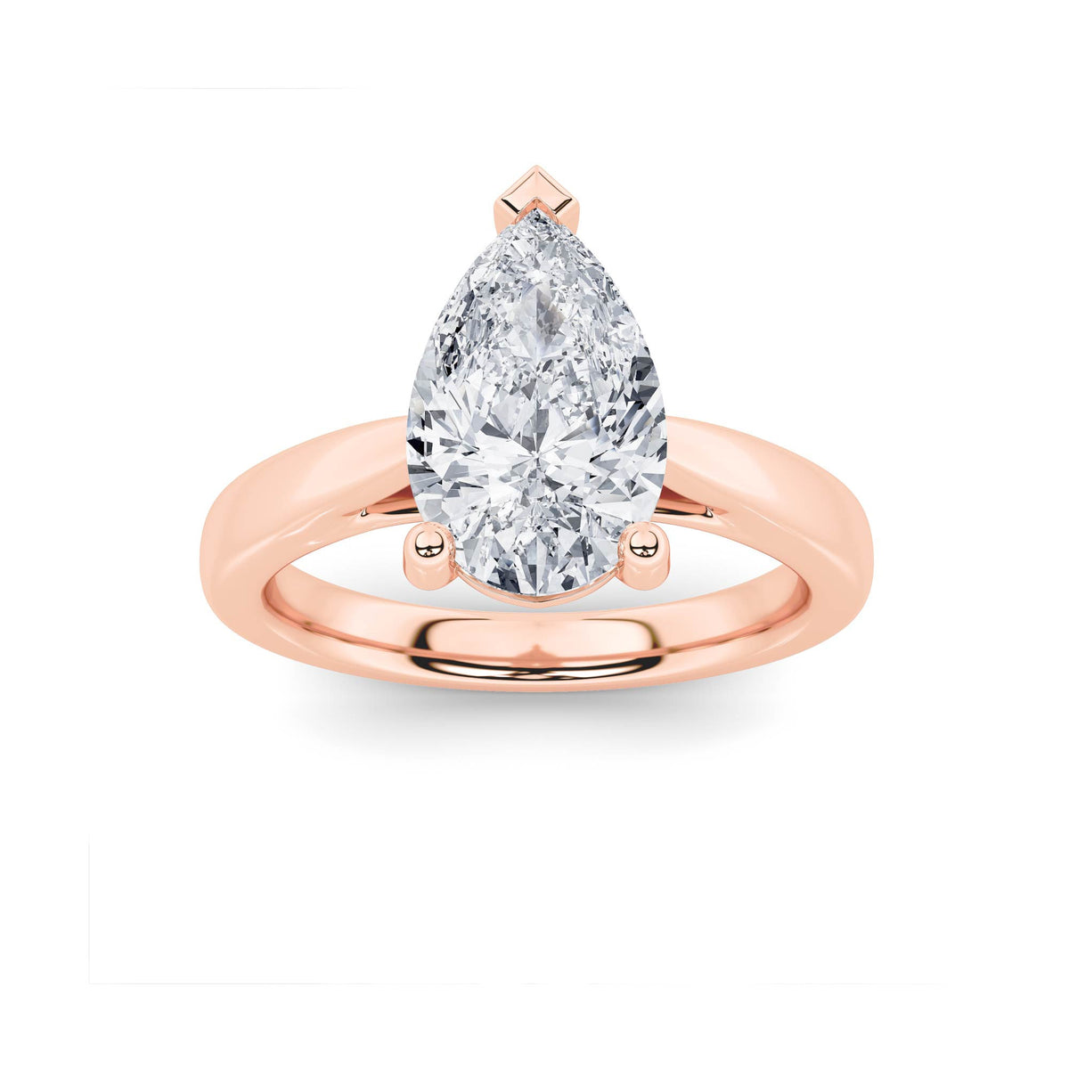 2CTW Pear Lab-Grown Diamond Prong Classic Shank Solitaire Engagement Ring 1 Stone