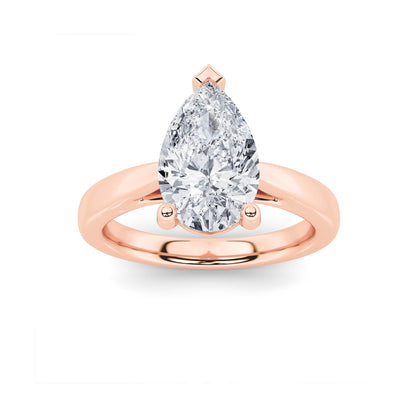 2CTW Pear Lab-Grown Diamond Prong Classic Shank Solitaire Engagement Ring 1 Stone