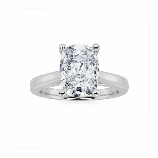 2CTW Elongated Cushion Lab-Grown Diamond Prong Two Tone Cathedral Shank Engagement Ring 1 Stone