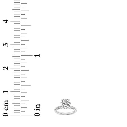 1.5CTW Round Lab-Grown Diamond Prong Hidden Halo Accented Ring 25 Stones