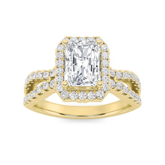 2CTW Radiant Lab-Grown Diamond Prong Ring 81 Stones