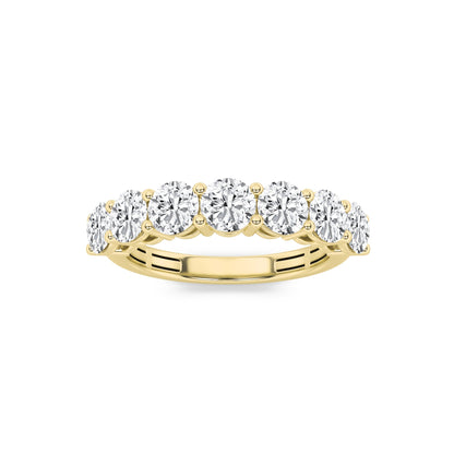 2CTW Round Lab-Grown Diamond Prong Seven Stone Band Ring 7 Stones