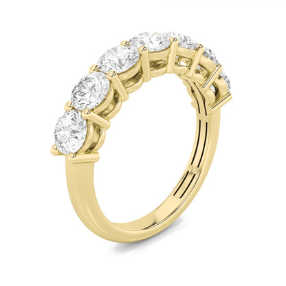 2CTW Round Lab-Grown Diamond Prong Seven Stone Band Ring 7 Stones