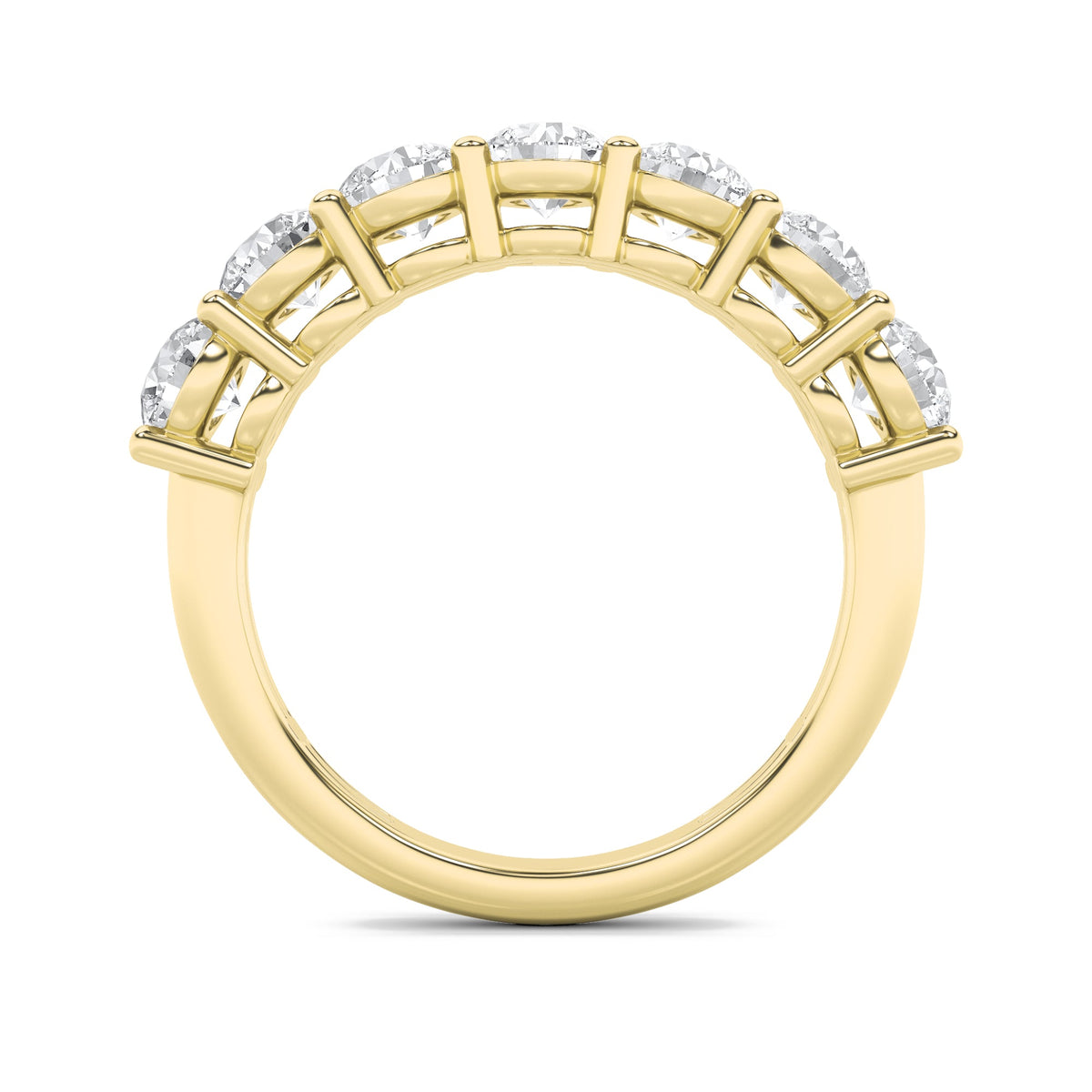 2CTW Round Lab-Grown Diamond Prong Seven Stone Band Ring 7 Stones