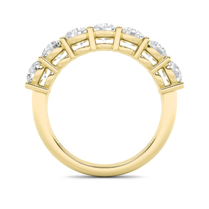 2CTW Round Lab-Grown Diamond Prong Seven Stone Band Ring 7 Stones