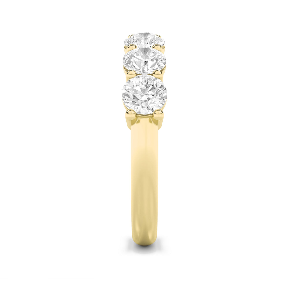 2CTW Round Lab-Grown Diamond Prong Seven Stone Band Ring 7 Stones