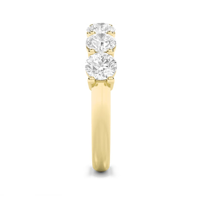 2CTW Round Lab-Grown Diamond Prong Seven Stone Band Ring 7 Stones