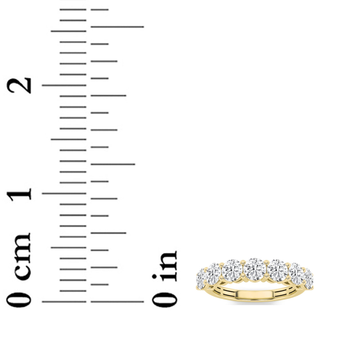 2CTW Round Lab-Grown Diamond Prong Seven Stone Band Ring 7 Stones