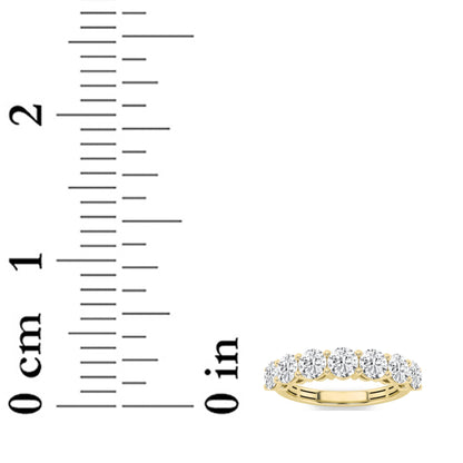 2CTW Round Lab-Grown Diamond Prong Seven Stone Band Ring 7 Stones