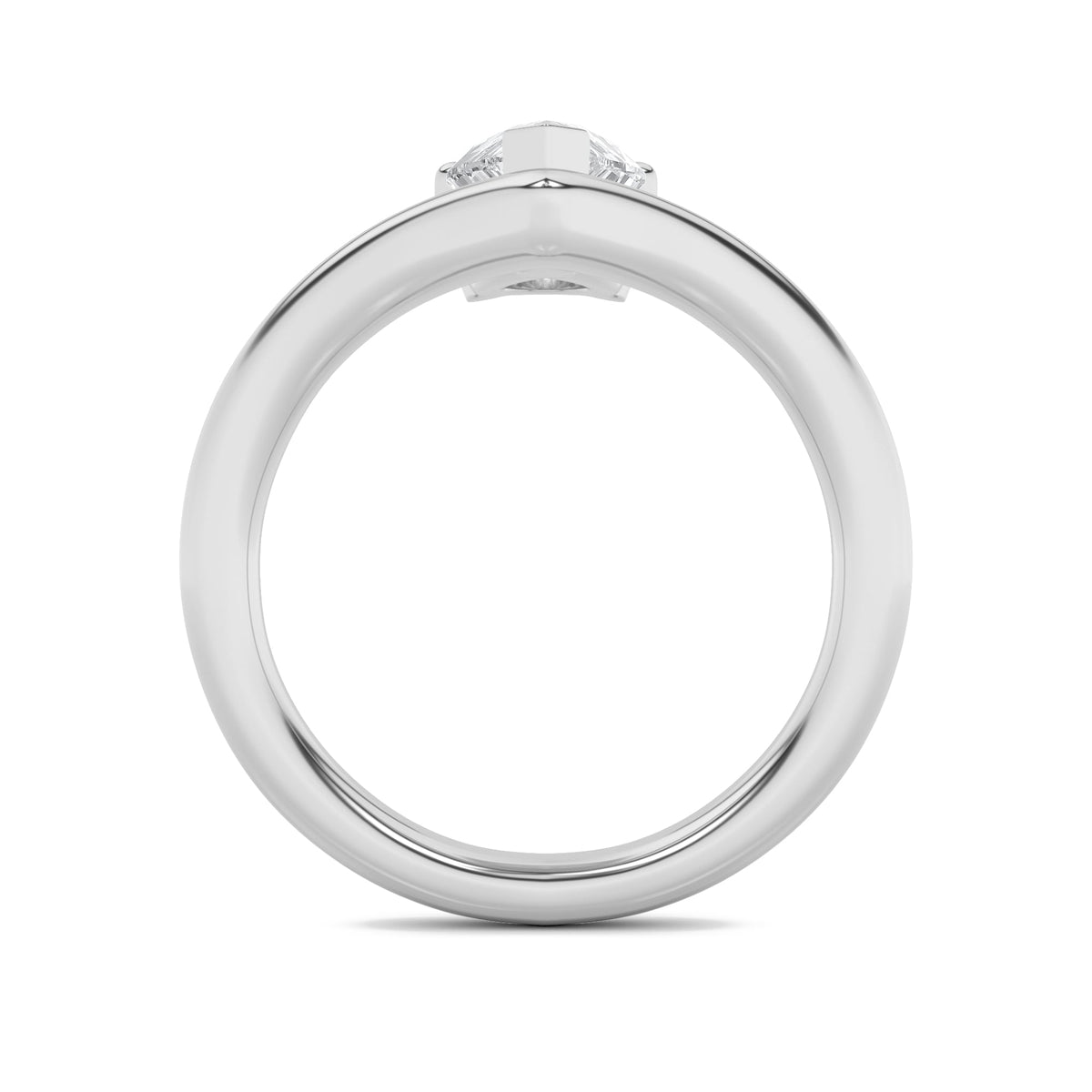 1.5CTW Pear Lab-Grown Diamond Prong Chevron Solitaire Engagement Ring 1 Stone