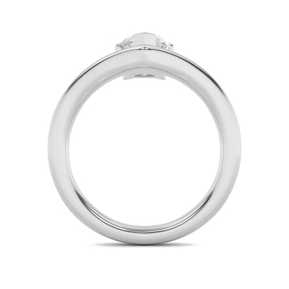 1.5CTW Pear Lab-Grown Diamond Prong Chevron Solitaire Engagement Ring 1 Stone