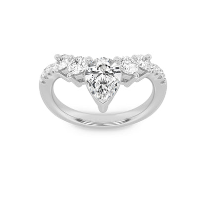 1.5CTW Pear Lab-Grown Diamond Fancy Contour Ring 13 Stones