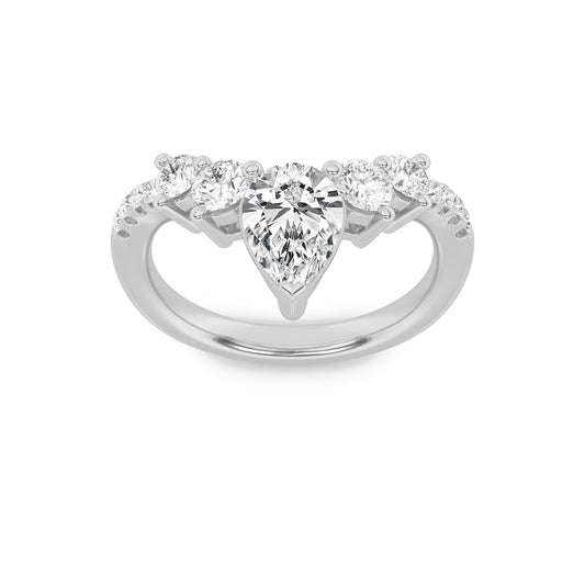 1.5CTW Pear Lab-Grown Diamond Fancy Contour Ring 13 Stones